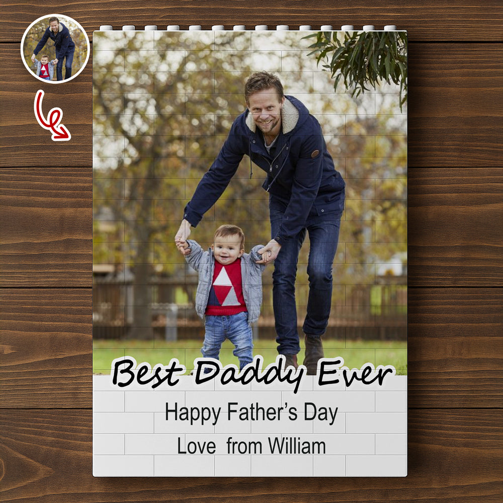 Custom Photo Best Daddy Ever Building Brick Blocks, Father's Day Gift TH10 898847
