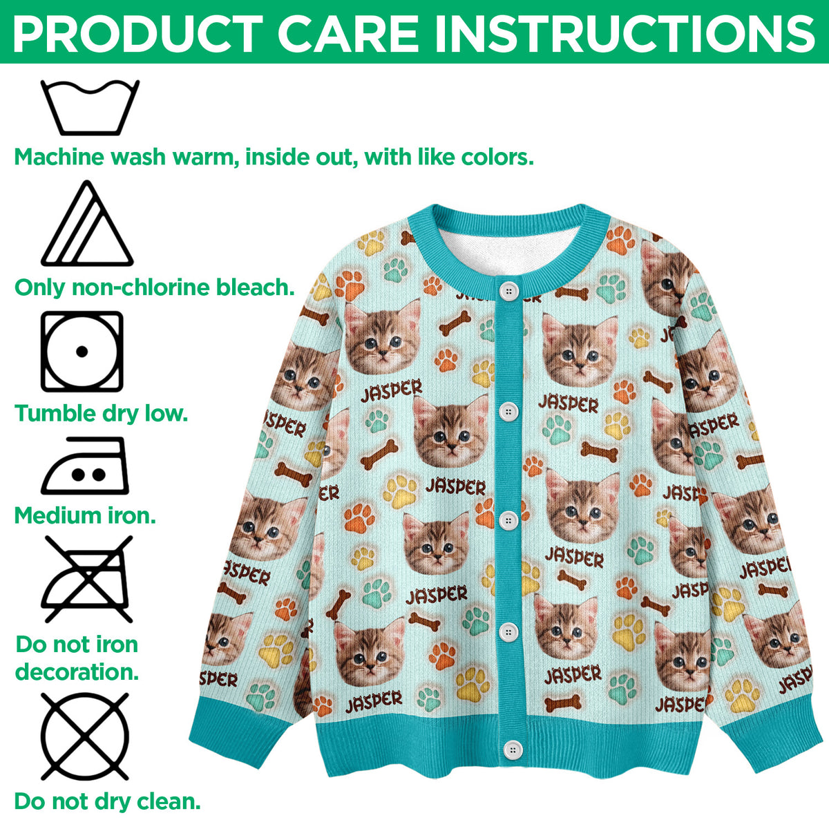 Custom Pet Photo 3D Inflated Effect Printed Ugly Cardigan Gift For Pet Owners, Pet Lovers LM32 897253