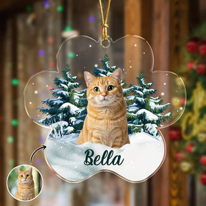 Custom Photo Cat Paw Shaped Acrylic Ornament Christmas Gift For Cat Lovers HA75 897062