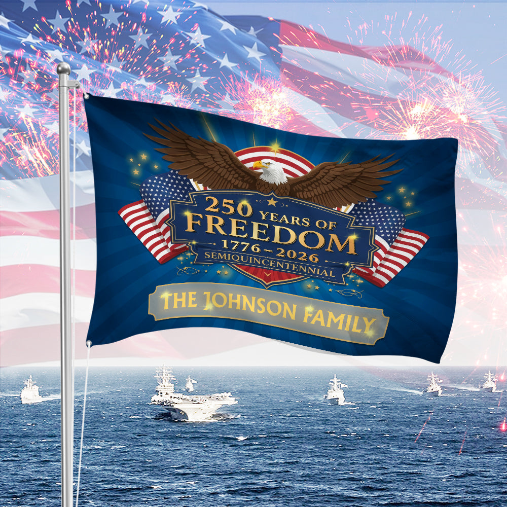 Personalized Family Name 250 Years Of Freedom Semiquincentennial Banner House Flag TH10 898423