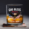 Patriotic 250th Anniversary God Bless America Eagle 1776–2026 Whiskey Glass HO82 900976