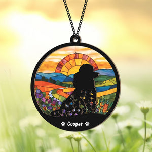 Custom Floral Dog Memorial Suncatcher Gift For Dog Lovers TH10 894307
