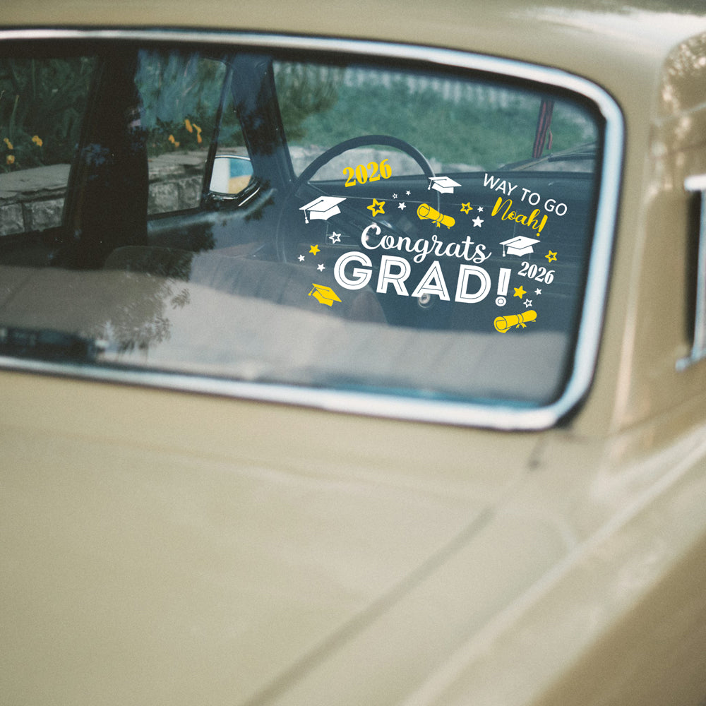 Congrats Grad! Personalized Graduation Car Window Decal Sticker HA75 898822