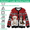 Custom Dog Photo Christmas Pattern Cardigan Christmas Gift HA75 898174