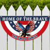 Custom Family Name Home Of The Brave Patriotic Eagle Non-Pleated Fan Flag HO82 901942