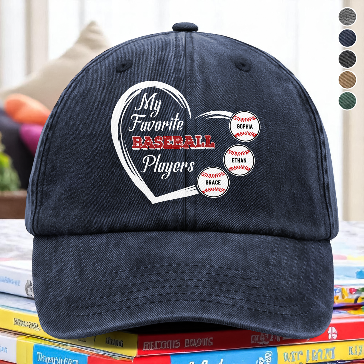 Favorite Players On My Cap - Personalized Washed Baseball Denim Cap Gift For Baseball Lovers HO82 894690