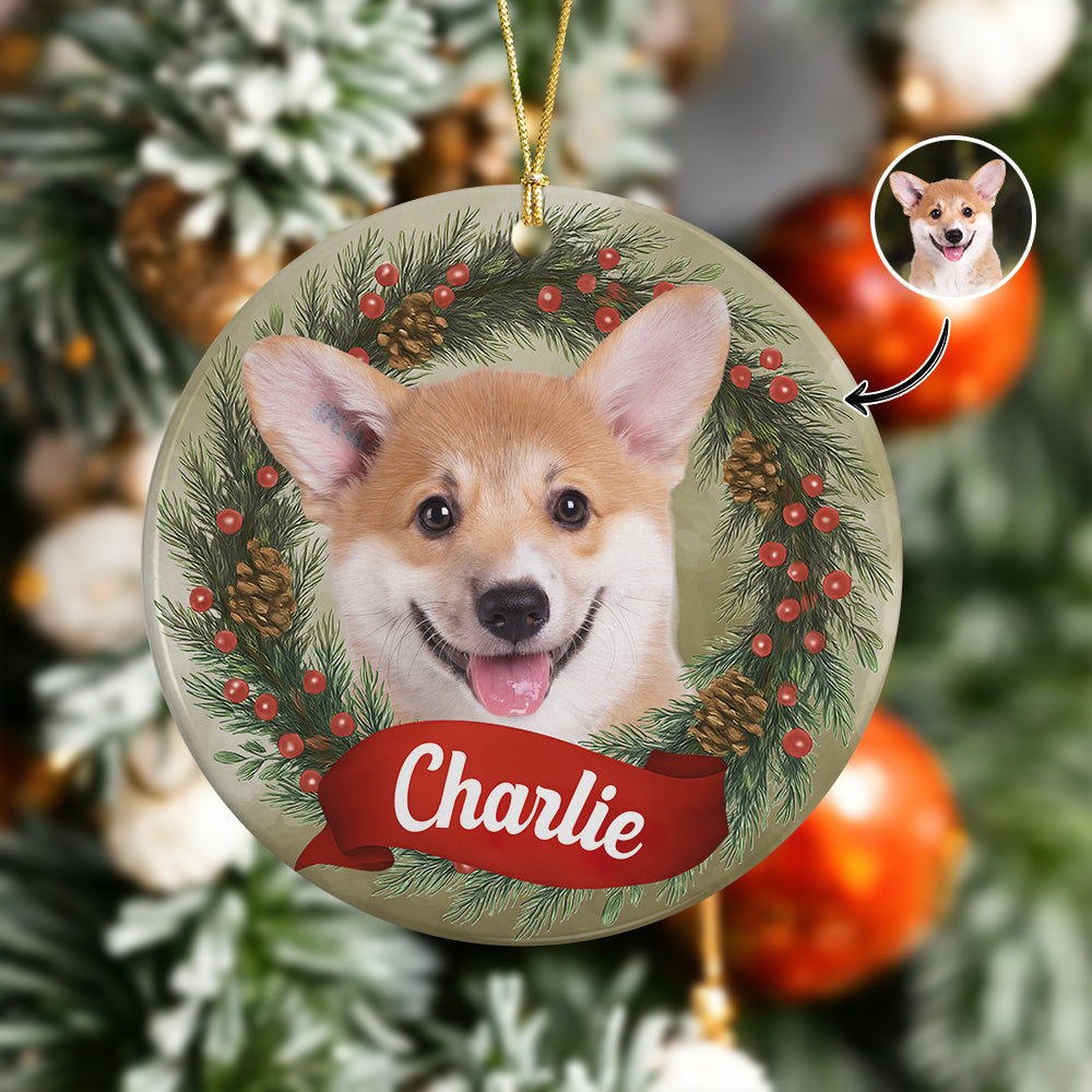 Custom Photo Dog Personalized Ceramic Ornament Christmas Gift For Dog Lovers HA75 897044