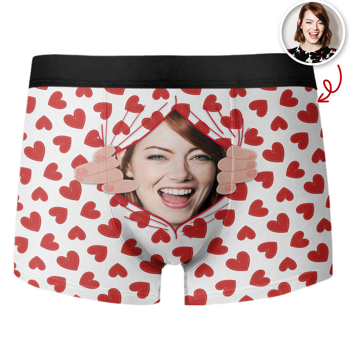 Personalized Funy Face Men's Boxer Brief, Custom Underwear for Him, Valentine, Anniversary Gift CH07 895592