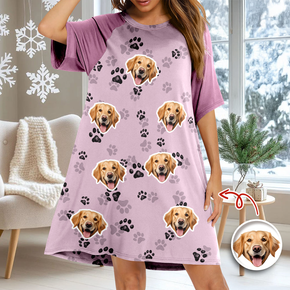Custom Dog Face Photo Nightgown Gift For Dog Lovers CH07 910350