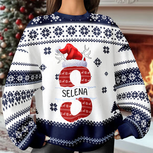 Custom Name Initial Letter Christmas Ugly Sweater Gift For Family CH07 899756