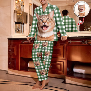 Custom Cat Photo Winter Pattern Pajamas Funny Gift For Cat Lovers CH07 896946