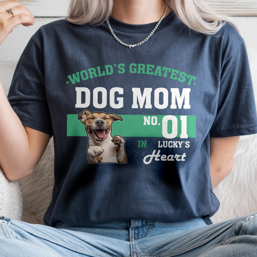 Custom Photo World's Greatest Dog Mom No.1 Comfort Shirt For Dog Lovers LM32 895567
