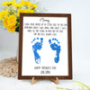 Personalized Footprints Sign 2-Layered Wooden Plaque With Stand, Happy Mother's Day TH10 169009