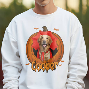 Custom Dog Cat Photo Halloween Pumpkin Bright Shirt HO82 894946