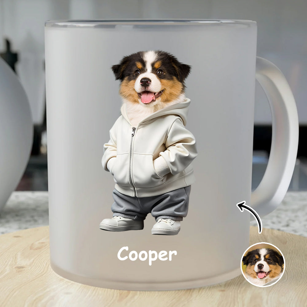 Custom Photo And Name Dog Glass Mug For Dog Pet Lovers CH07 896658