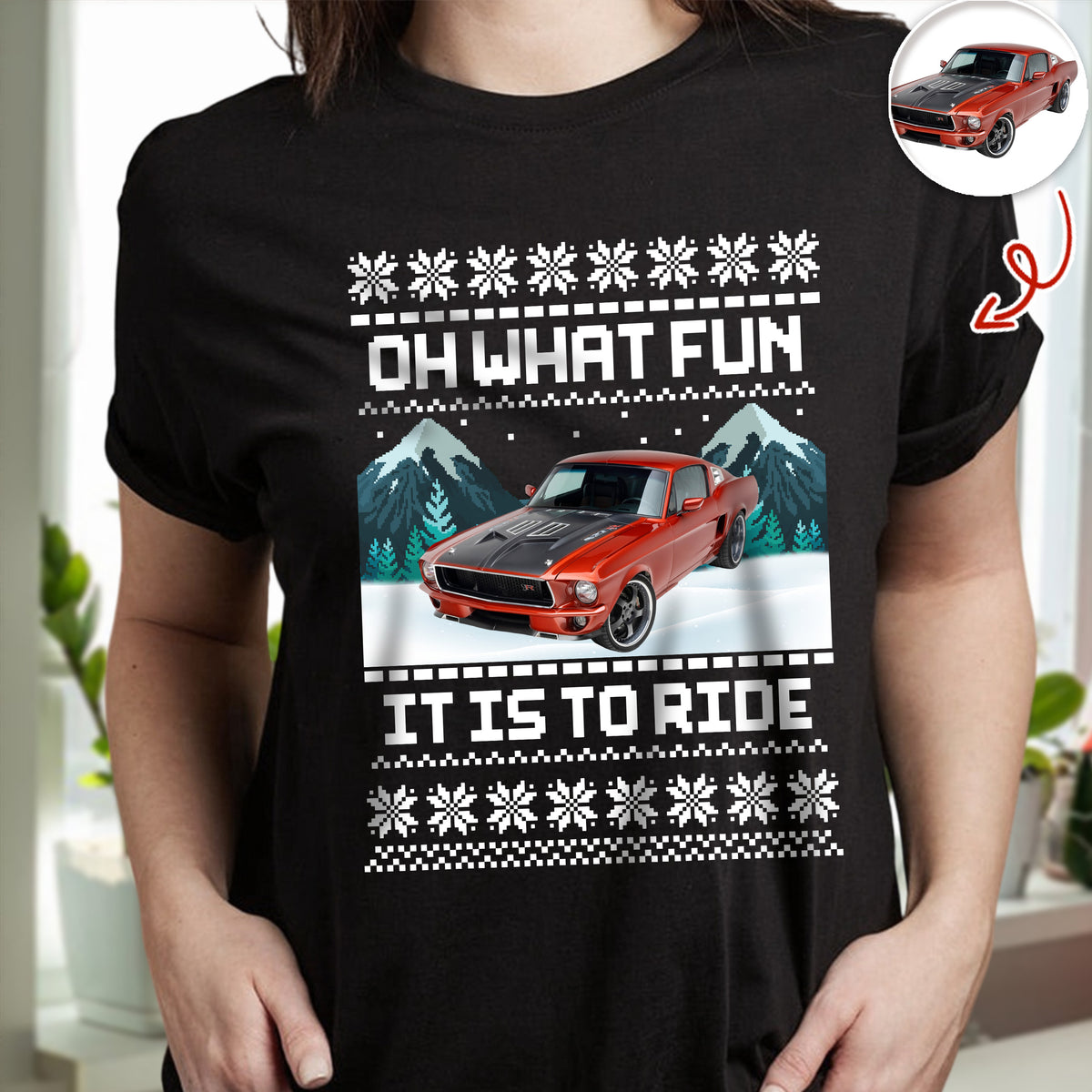Custom Photo Oh What's Fun It Is To Ride Dark Shirt HO82 900642