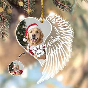 Custom Photo Dog Memorial Wing - Personalized Acrylic Ornament LM32 895869