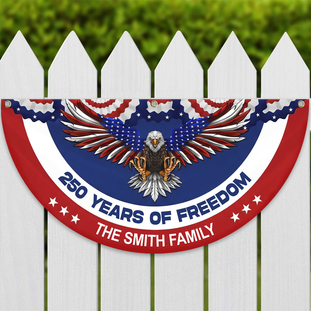 Custom Family Name 250 Years Of Freedom Non-Pleated Fan Flag HO82 901332