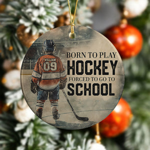 Personalized Hockey Boy Christmas Ceramic Ornament Gift For Hockey Lovers HO82 900082