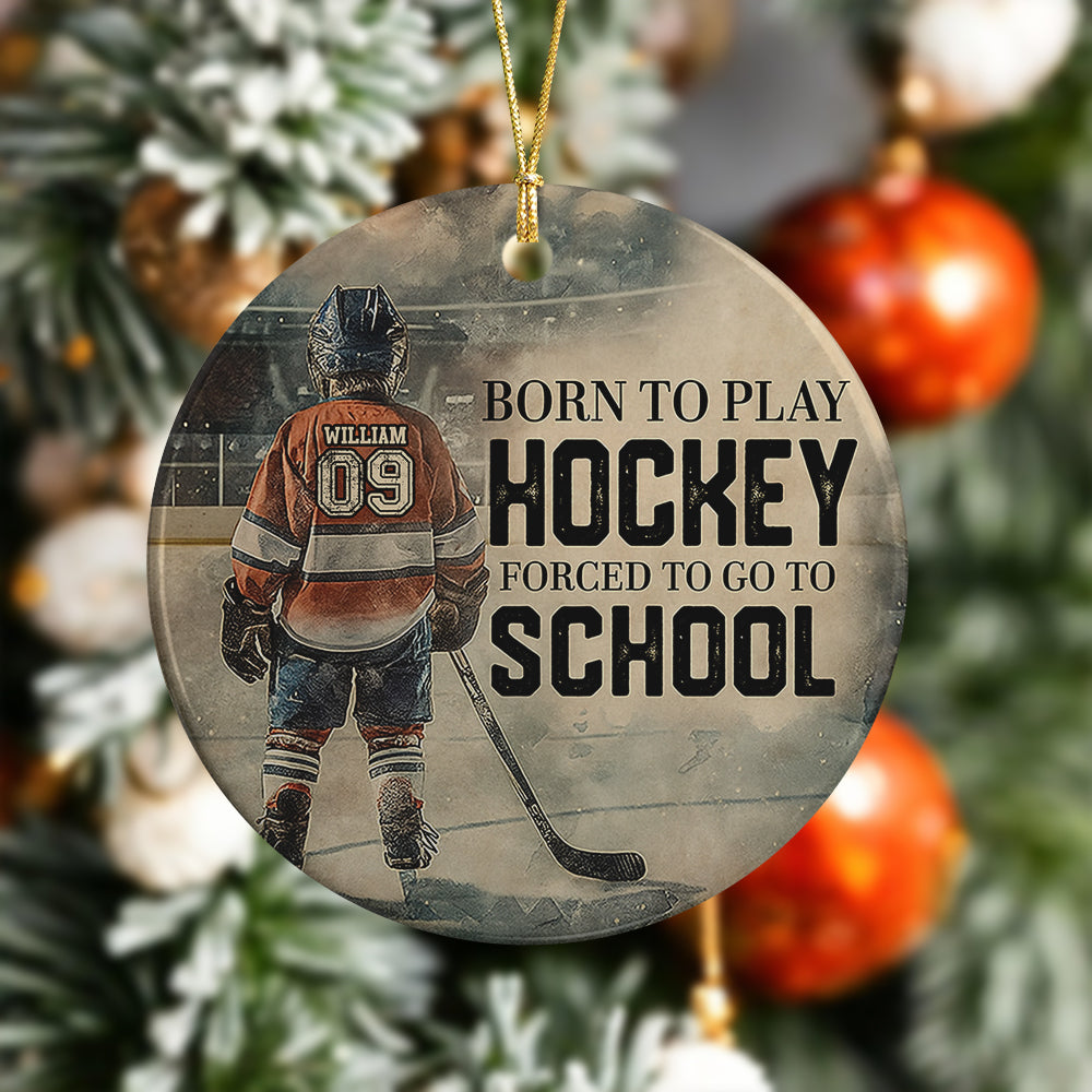 Personalized Hockey Boy Christmas Ceramic Ornament Gift For Hockey Lovers HO82 900082
