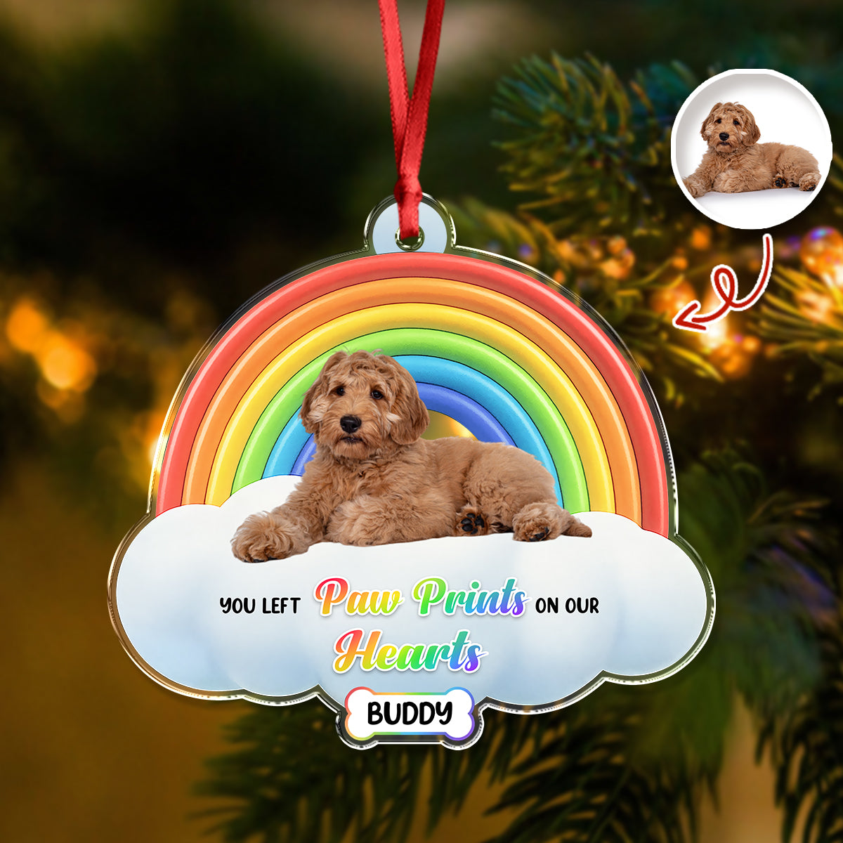 Custom Dog Lost Photo Acrylic Ornament Memorial Gift For Dog Dad Dog Mom CH07 896872