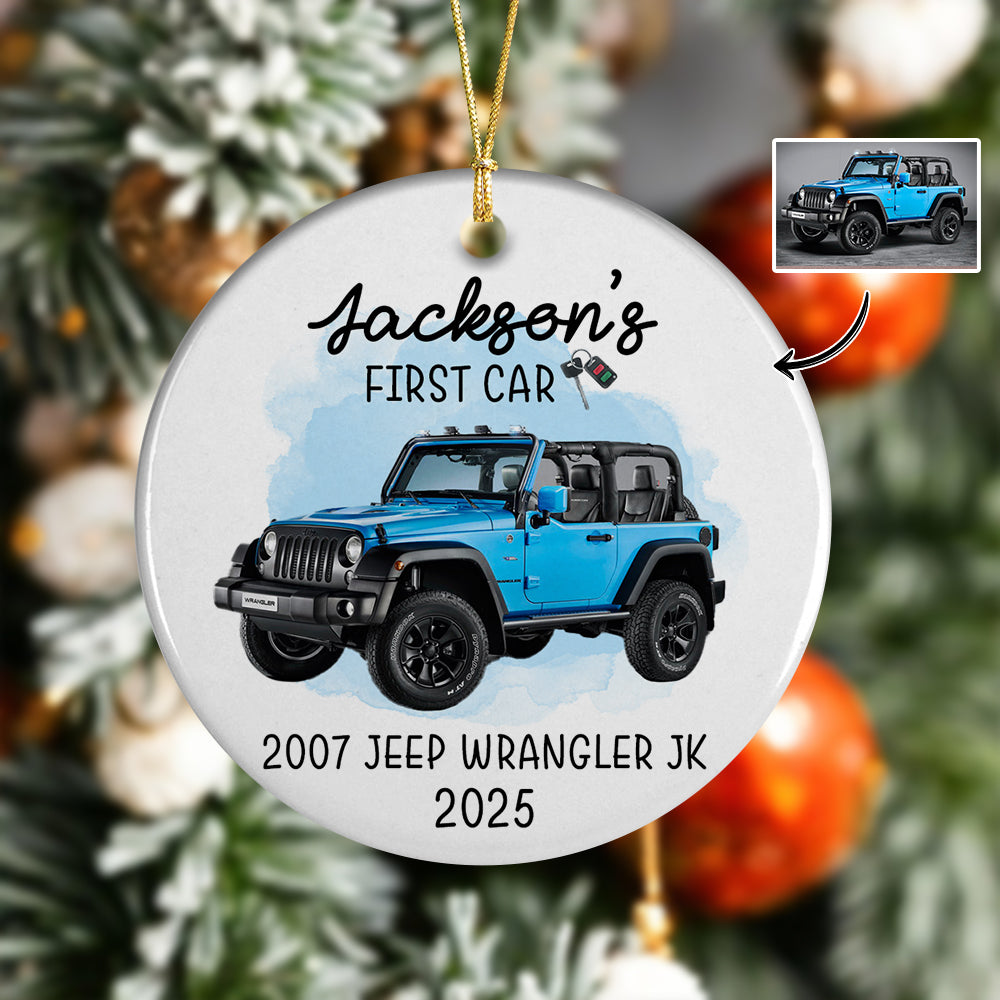 Custom Car Photo My First Car Keepsake Christmas Ceramic Ornament LM32 897381