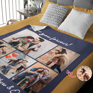 Custom Photo I Love You Forever Valentine Gift Blanket For Couple TH10 896861
