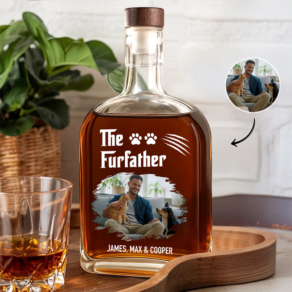 Custom Photo The Dogfather The Catfather Whiskey Bottle For Dog Lovers HA75 897956