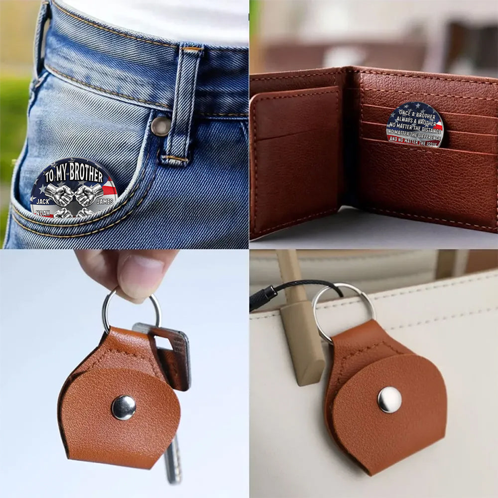 To My Brother Personalized Pocket Hug – Custom Name American Flag Pocket Hug TH10 169049