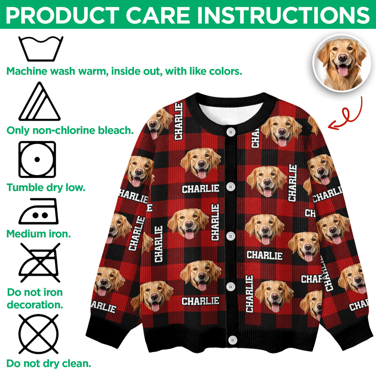 Custom Dog Cat Face Photo And Name Ugly Cardigan For Dog/Cat Lover TH10 896345
