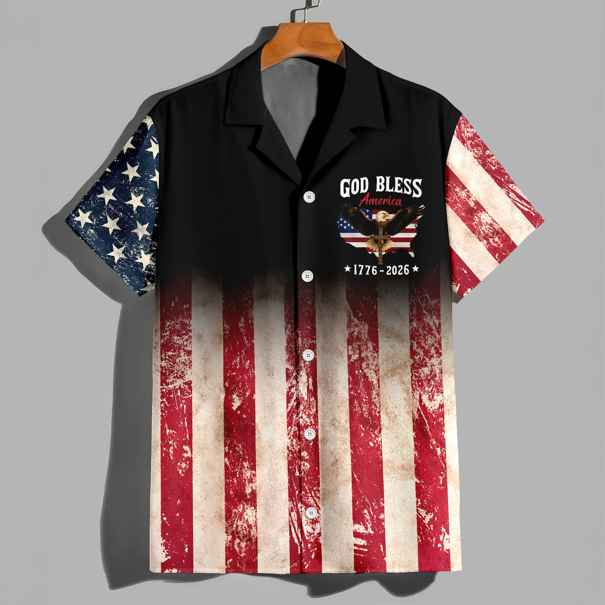 Patriotic 250th Anniversary God Bless America Eagle 1776–2026 Hawaii Shirt HA75 920608