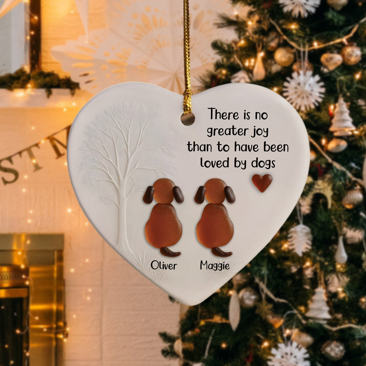 Personalized Loved By A Dog Heart Ceramic Ornament TH10 896637