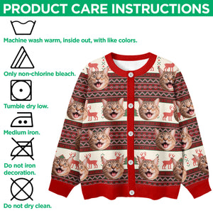 Custom Cat Photo Ugly Cardigan For Cat Lovers LM32 897131