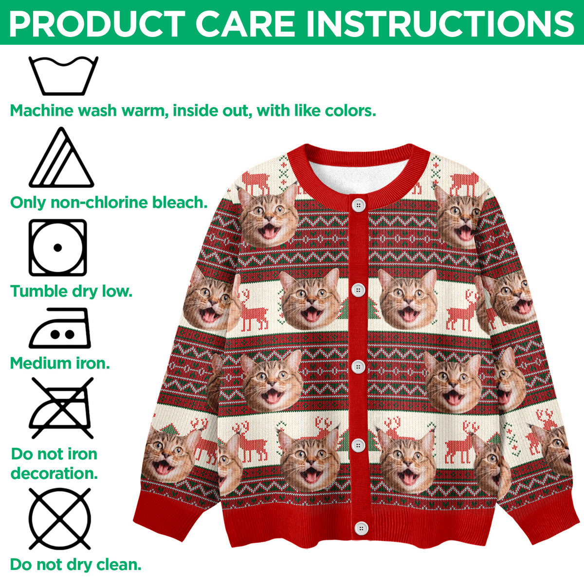 Custom Cat Photo Ugly Cardigan For Cat Lovers LM32 897131