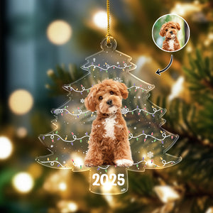 Custom Pet Photo On Christmas Tree Acrylic Ornament HA75 897986