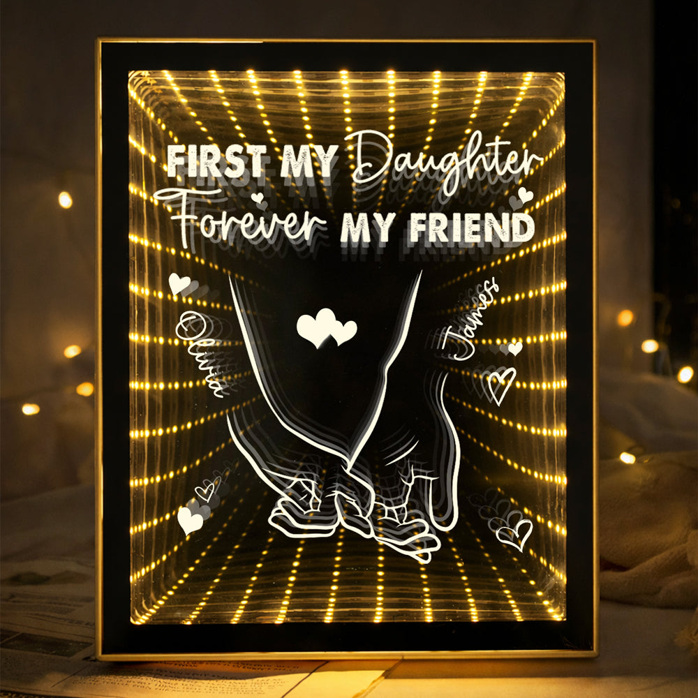 Custom Name First My Daughter Forever My Friend Infinity Mirror Light Box Personalized Mother's Day Gift HO82 901930