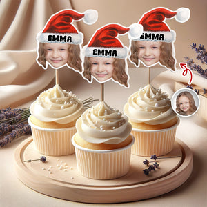 Custom Photo Christmas Party Cupcake Toppers LM32 895533