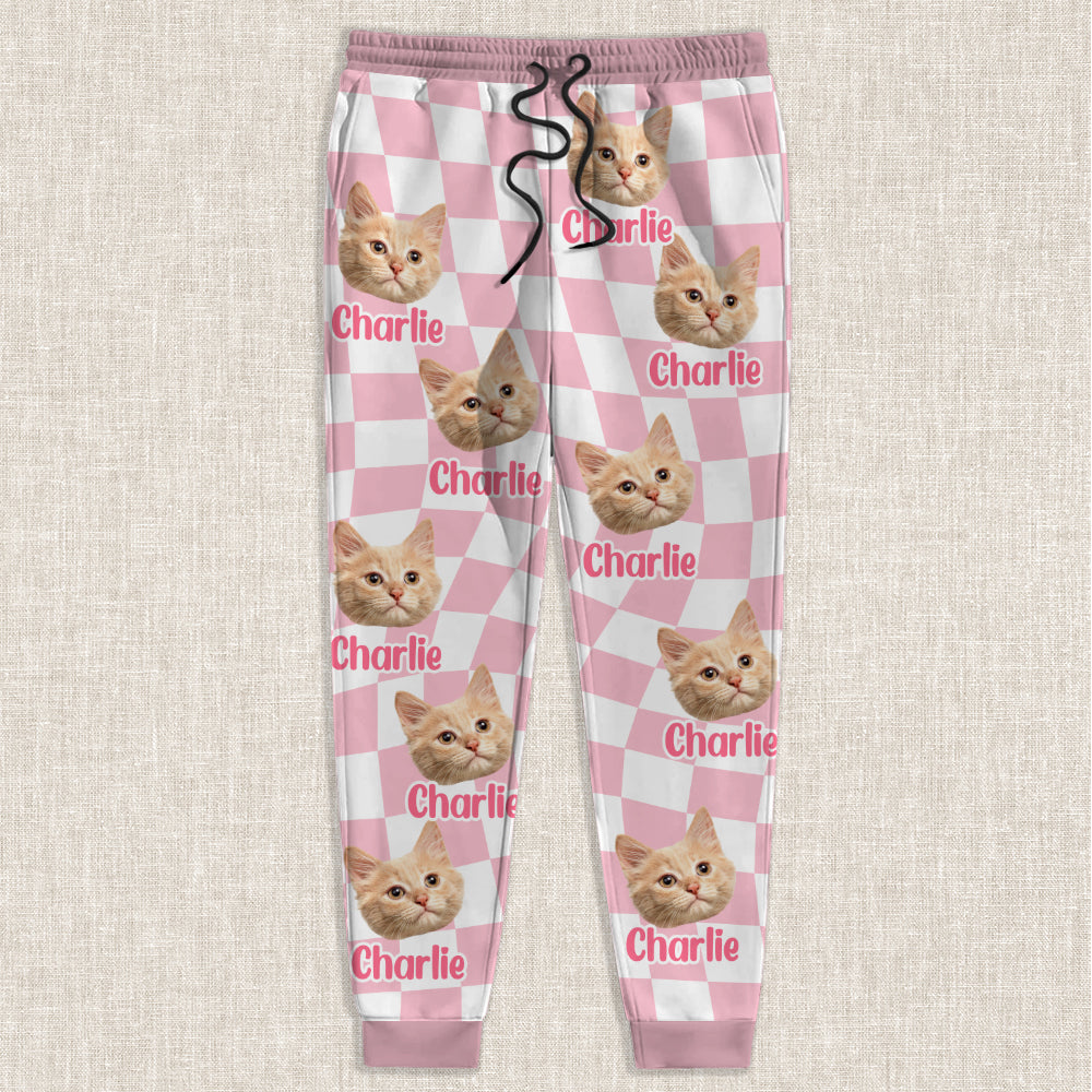 Custom Photo Dog Cat - Checkerboard Street Style Sweatpants HA75 892616