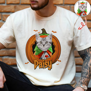 Custom Dog Cat Photo Halloween Pumpkin Comfort Shirt HO82 894926