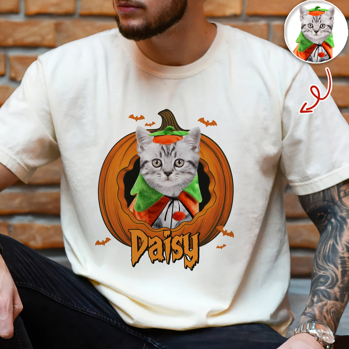 Custom Dog Cat Photo Halloween Pumpkin Comfort Shirt HO82 894926