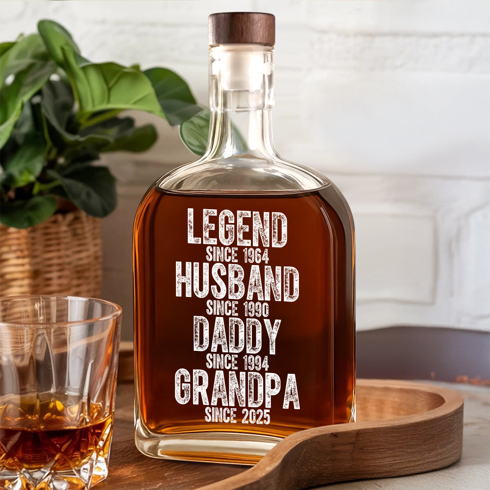 Legend Husband Daddy Grandpa - Family Personalized Whiskey Bottle HA75 892522