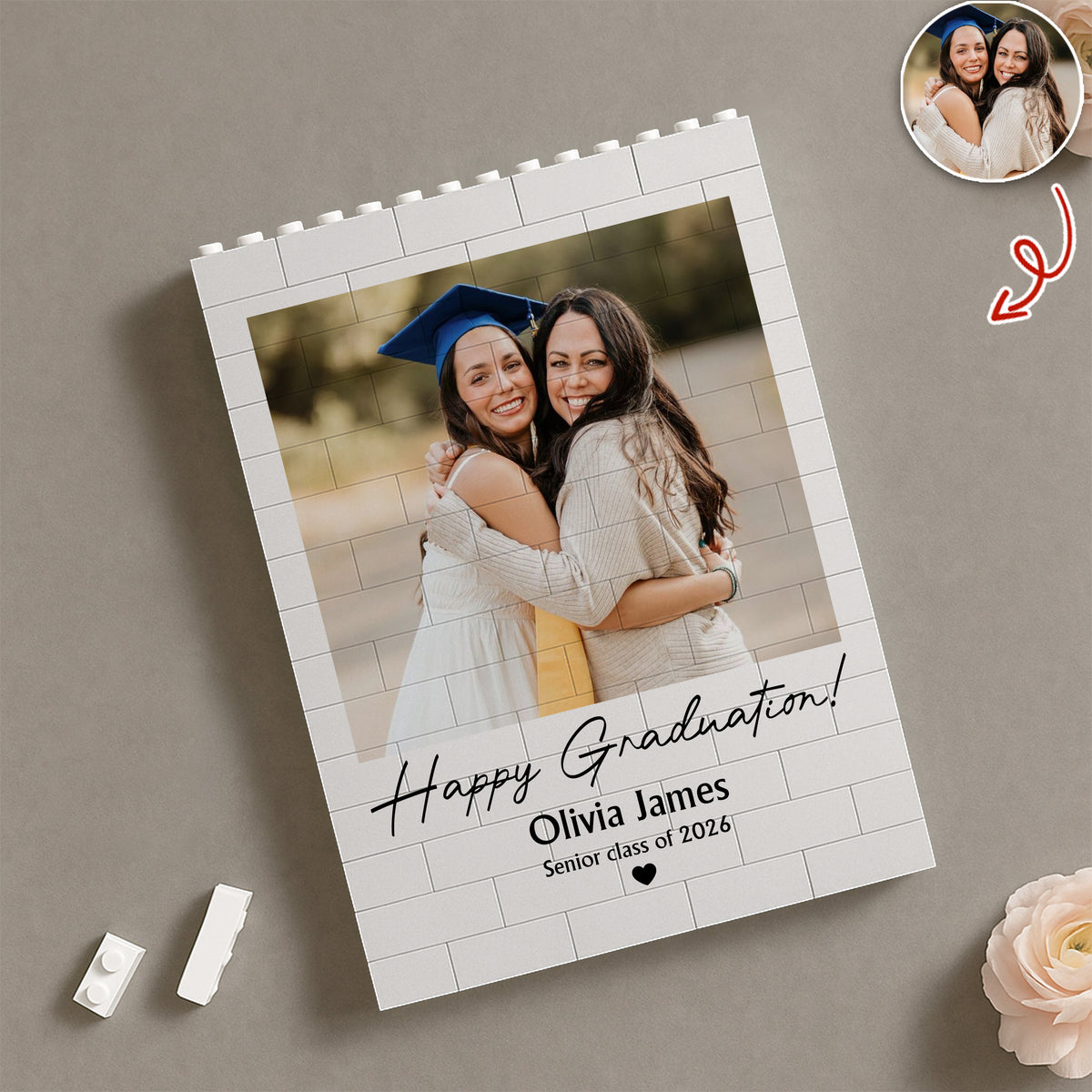 Custom Photo Senior Class Of 2026 Building Brick Blocks Gift for Graduates TH10 898855