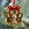 Personalized Cute Dog Paw Christmas Acrylic Ornament HA75 897570