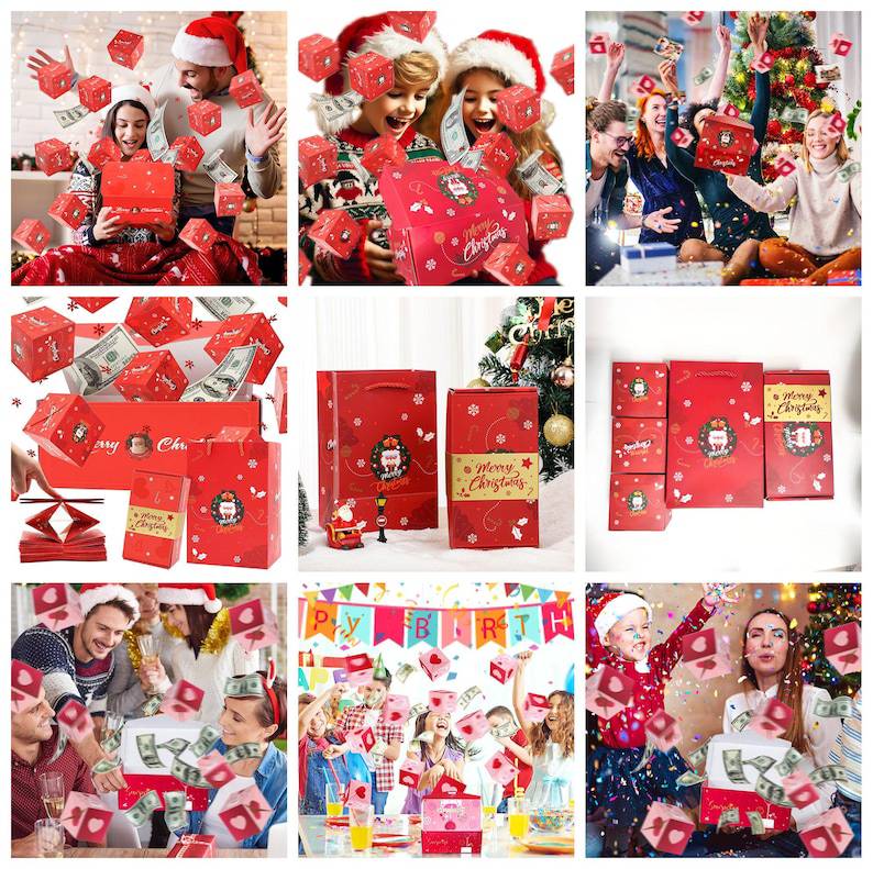 Personalized DIY Pop-Up Money & Photo Box, Christmas Explosion Gift Box HO82 903506