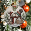 Personalized Kissing Snowman Couple Ceramic Ornament HA75 897220