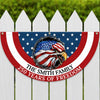 Custom Family Name American Flag 250 Years of Freedom 1776–2026 Patriotic Non-Pleated Fan Flag HO82 901334