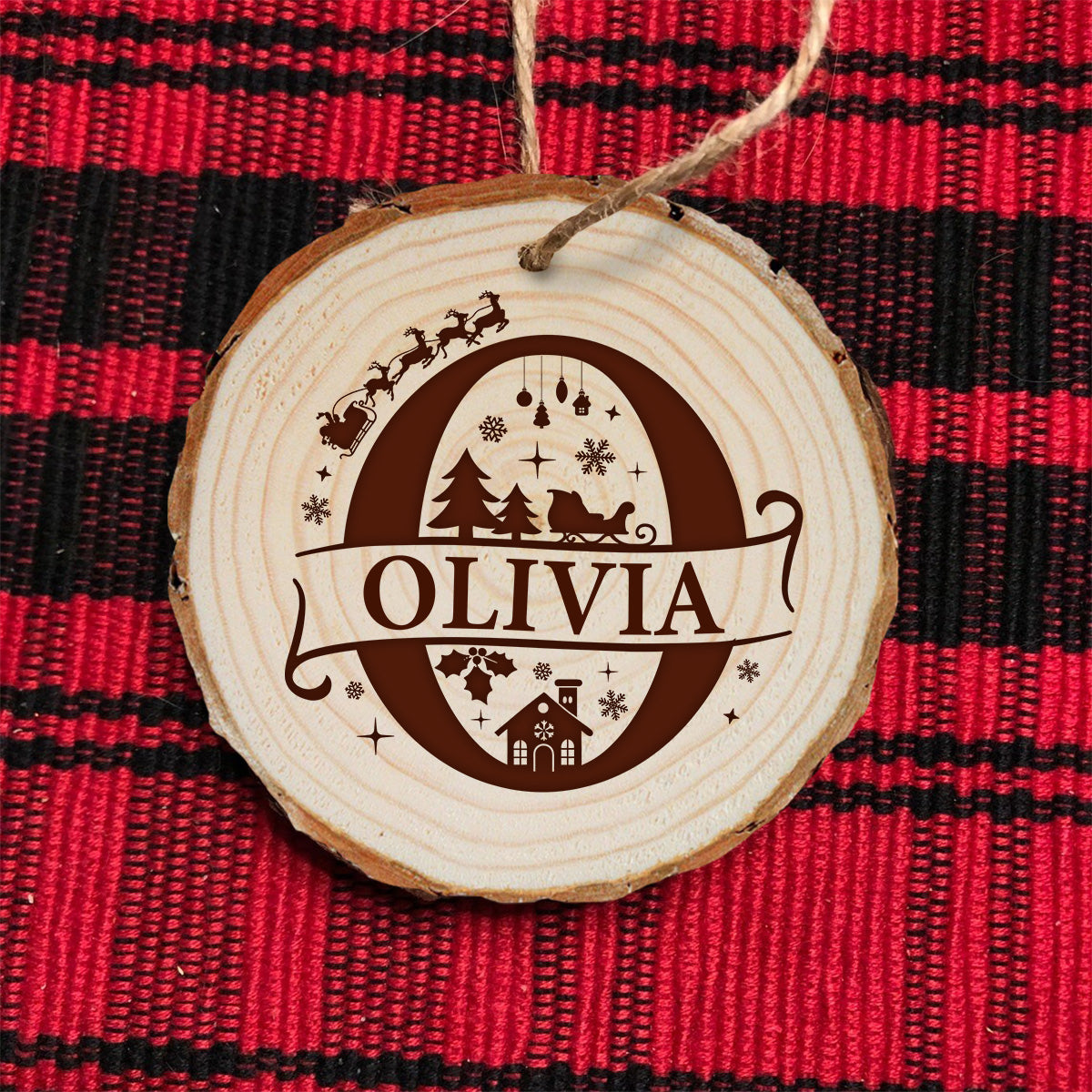 Custom Name Christmas Wood Slice Christmas Ornament Christmas Tree Decoration CH07 899268