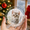 Custom Photo Forever Loved Christmas Glass Ornament Memorial Gift For Cat Lovers TH10 896405