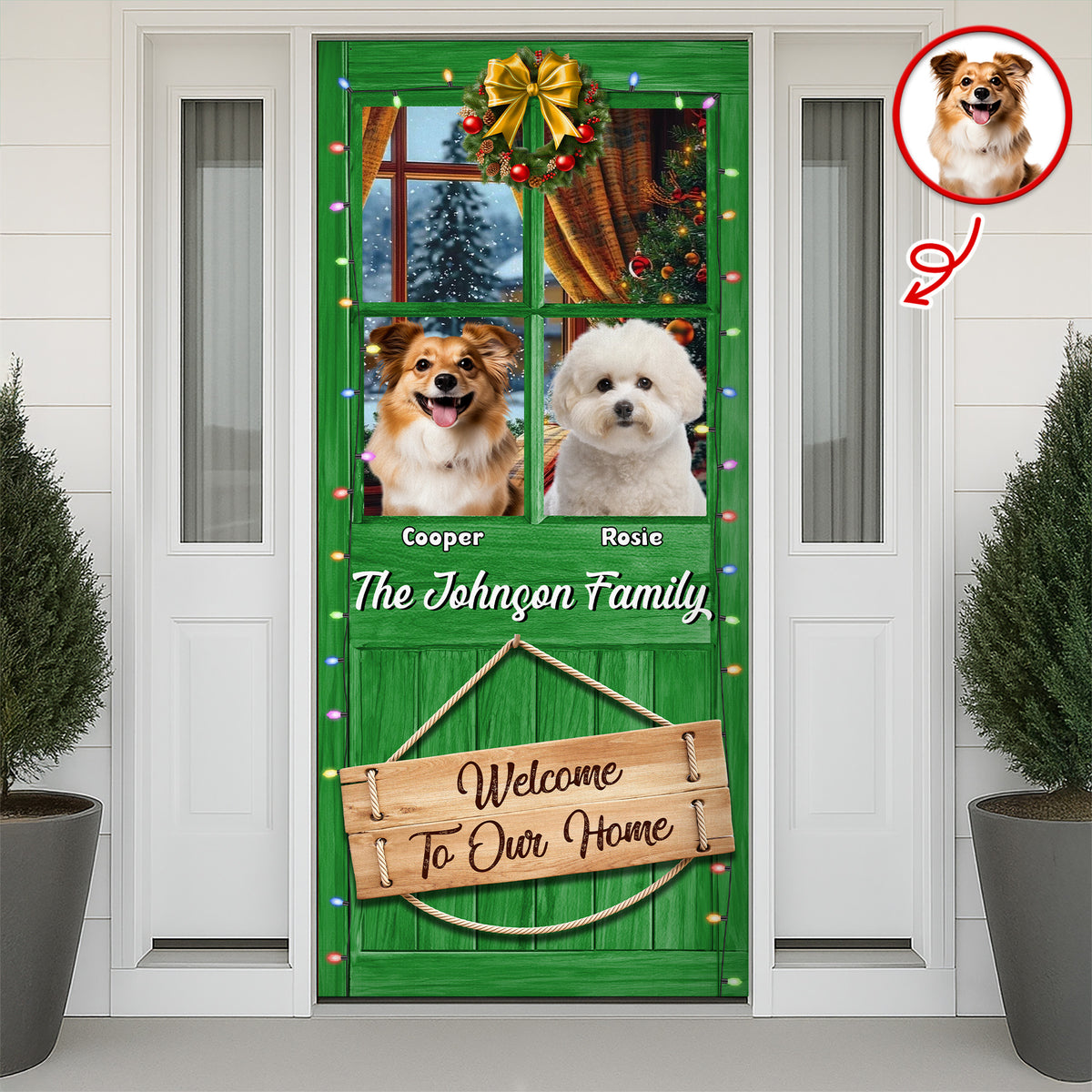 Custom Photo Welcome To My Home Door Cover For Dog Lover TH10 896539