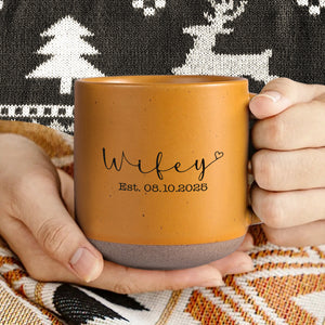 Personalized Hubby Wifey Couple Gift Pottery Mug HA75 898916